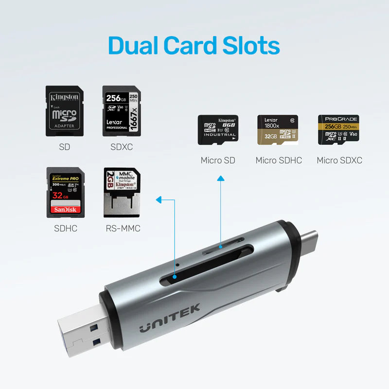 Unitek 2-in-1 SD 3.0 Card Reader