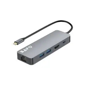 Type-C to 2*USB3.0+RJ45 (1000M)+HDMI+PD docking