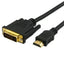 HDMI to DVI 18+1 MALE 1.5 MTRS WITH FERRITE CORE