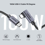 Unitek 100W USB-C Cable 90 Degree - 5mtr