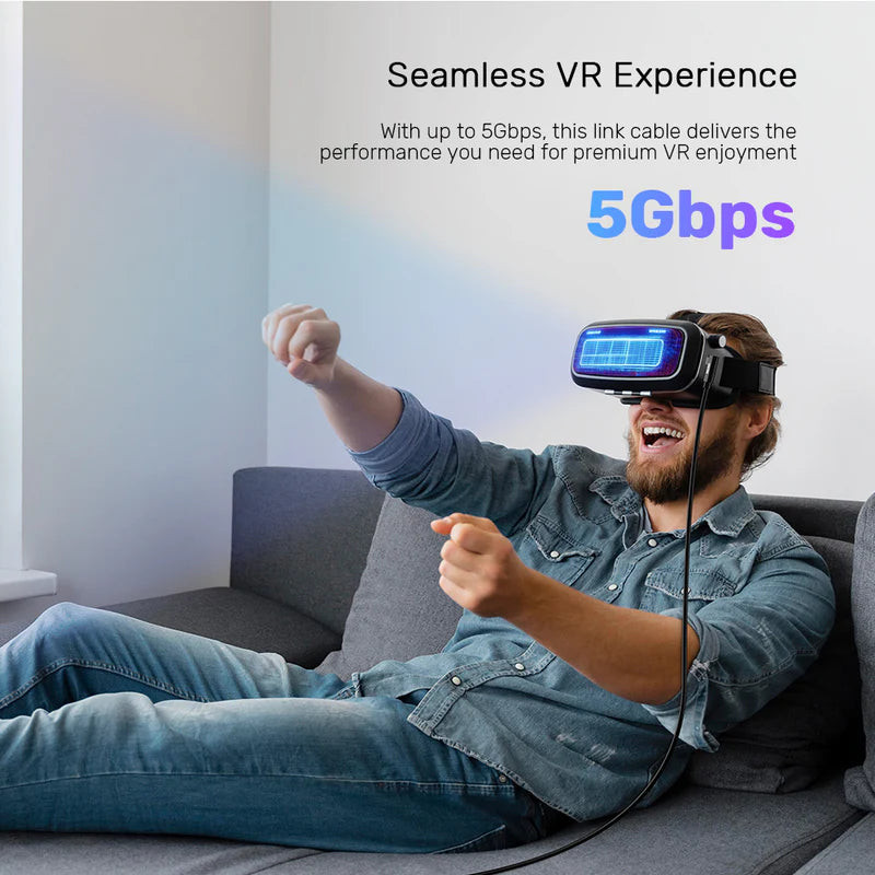 Unitek VR Link Pro Cable 5mtr (90 Degree USB-C to C Cable supports 5Gps & 60W) Secondary image