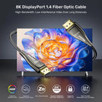 8K DisplayPort 1.4 Fiber Optic Cable - 10mtr