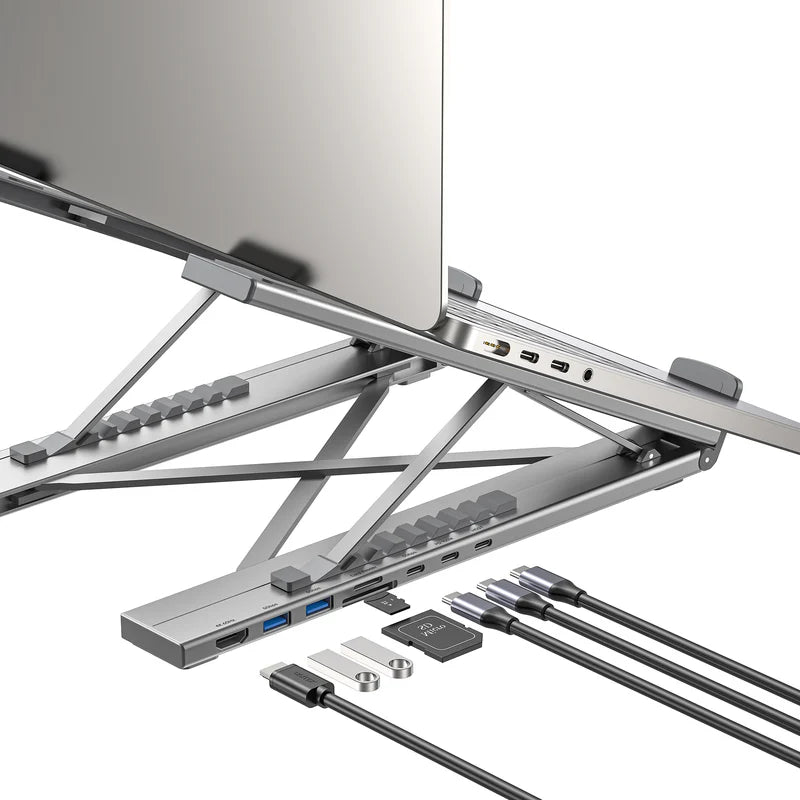 Unitek USB-C Foldable Laptop Stand with Docking Station