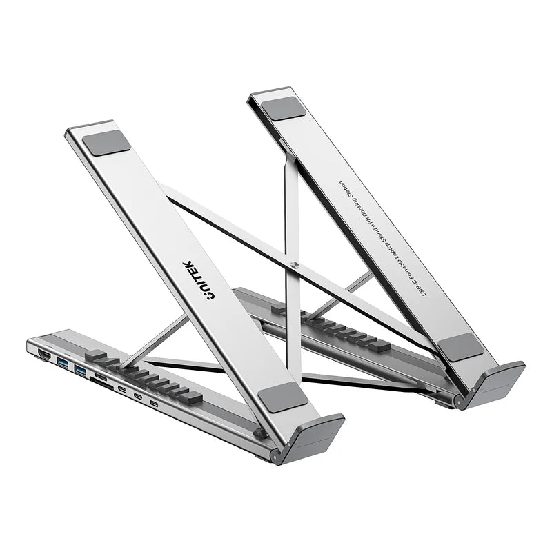 Unitek USB-C Foldable Laptop Stand with Docking Station