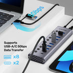 Unitek USB 3.0v hub 10-in-1 with Individual Switches