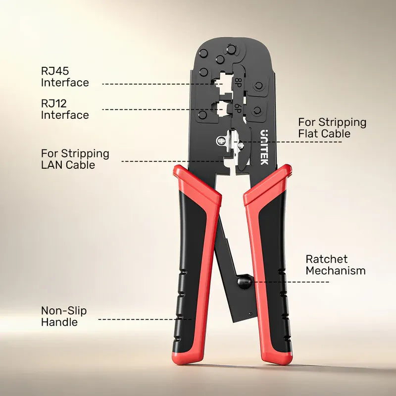 4P/6P/8P Multi-Function Ratchet Network Cable Crimping Tool