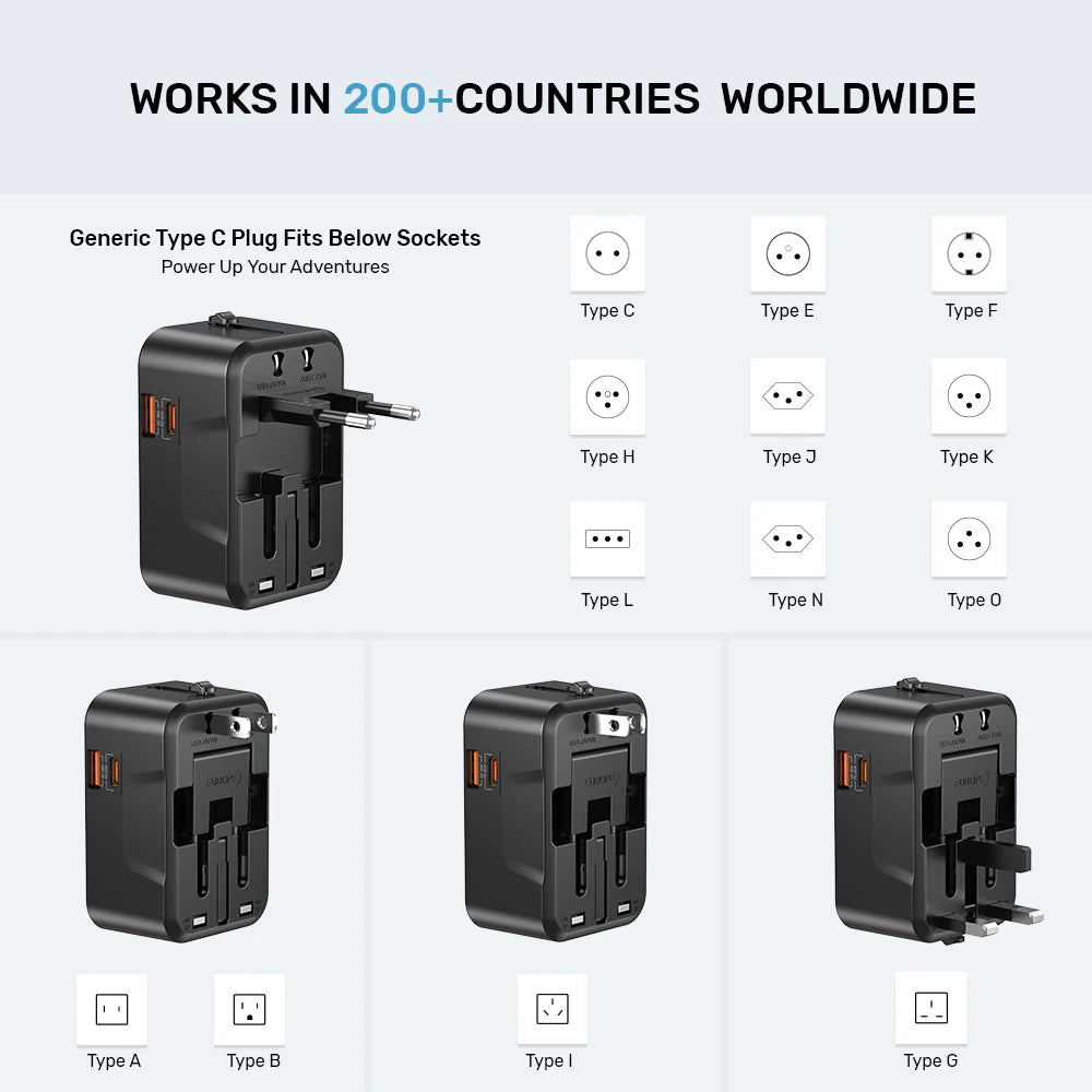Unitek 20W Universal Travel Adapter Secondary image