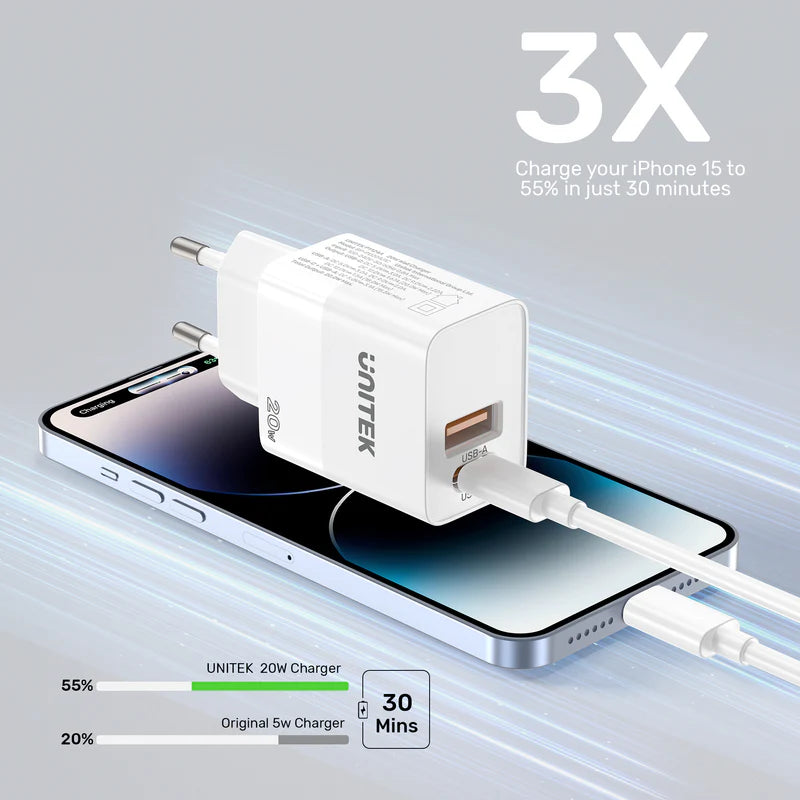 Unitek 20W Dual port wall charger