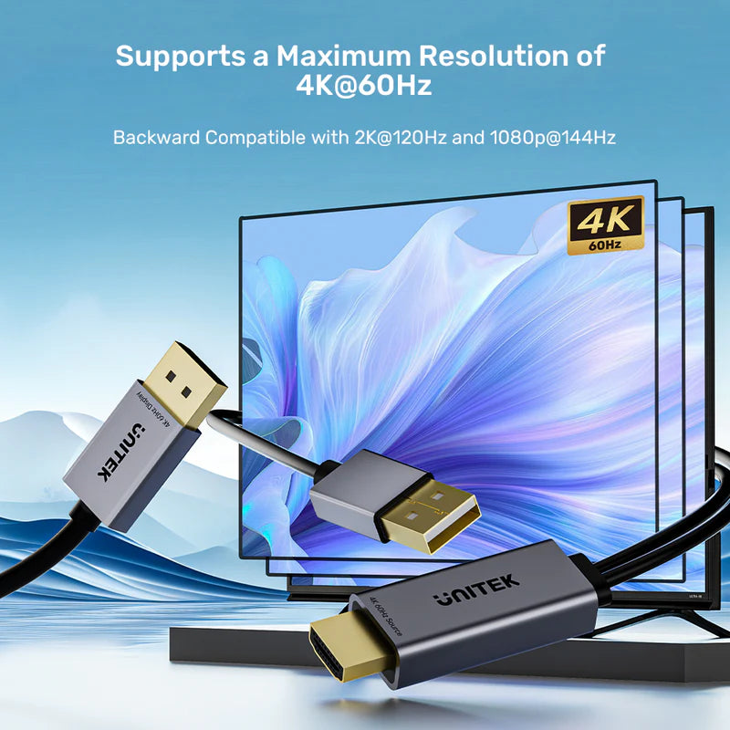 Unitek HDMI to DisplayPort 4K Cable 1.8M