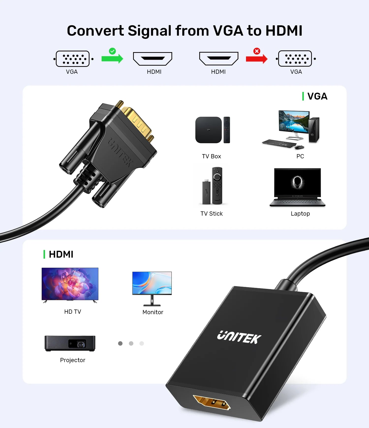 Unitek VGA to HDMI Adapter