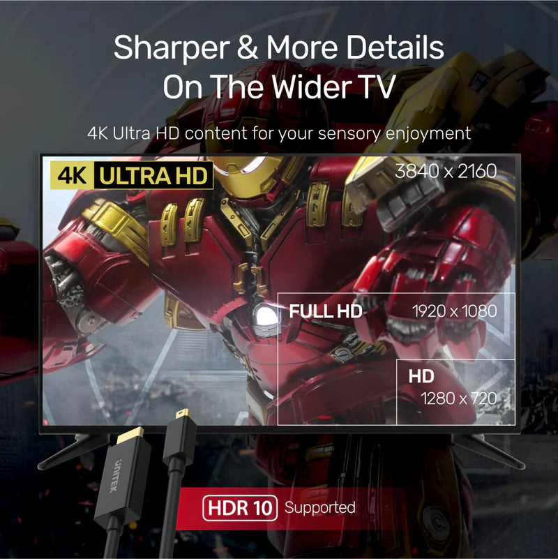 Unitek Mini DisplayPort to 4k HDMI Cable Secondary image