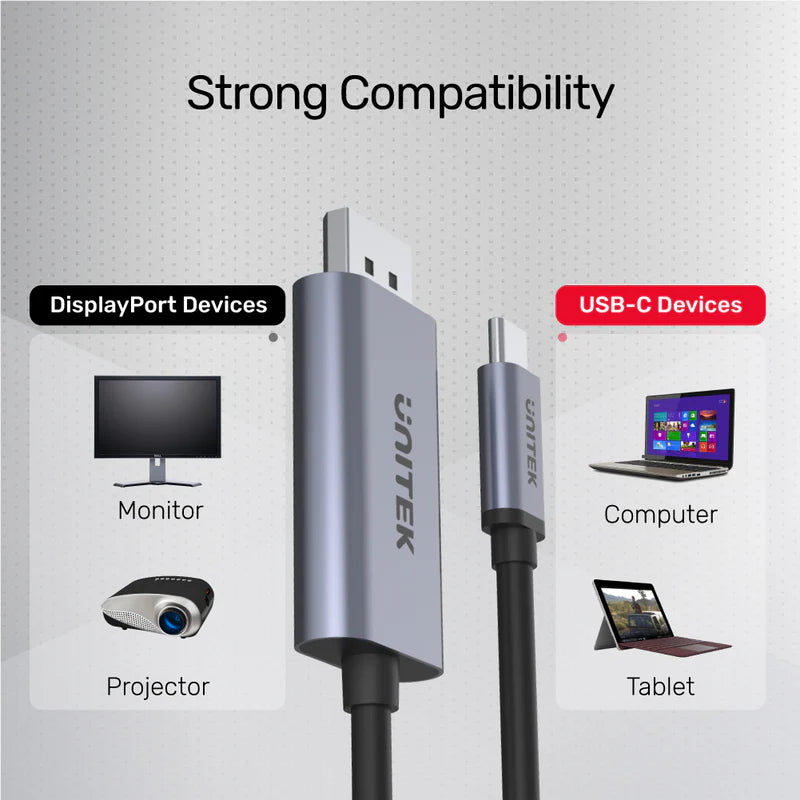 Unitek USB 3.1 TYPE-C TO DISPLAYPORT (4K 60Hz) CABLE, 2m Secondary image