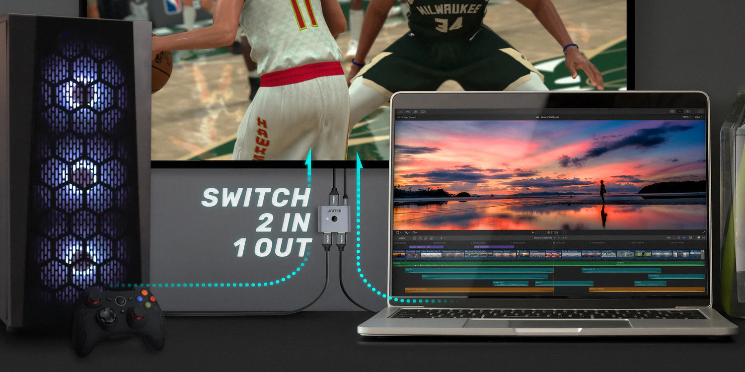 UNITEK 8K DisplayPort Bidirectional Switch